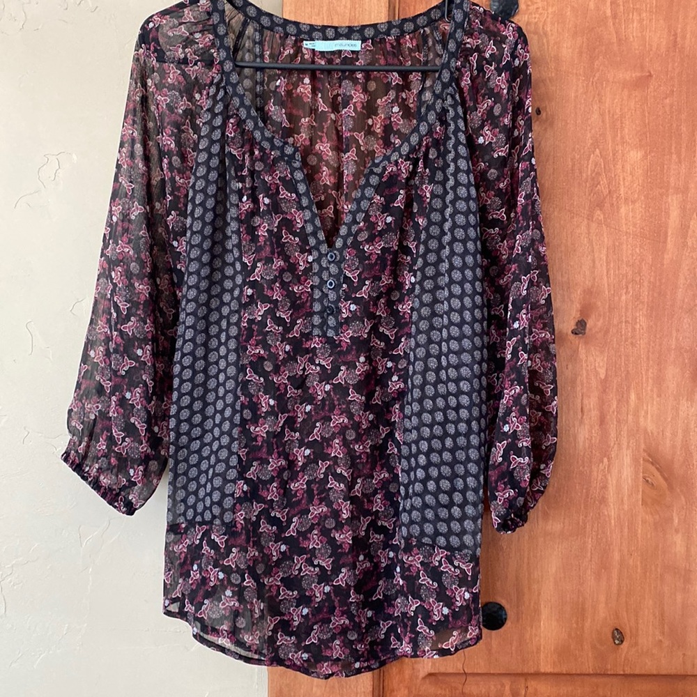 Sheer long sleeve blouse